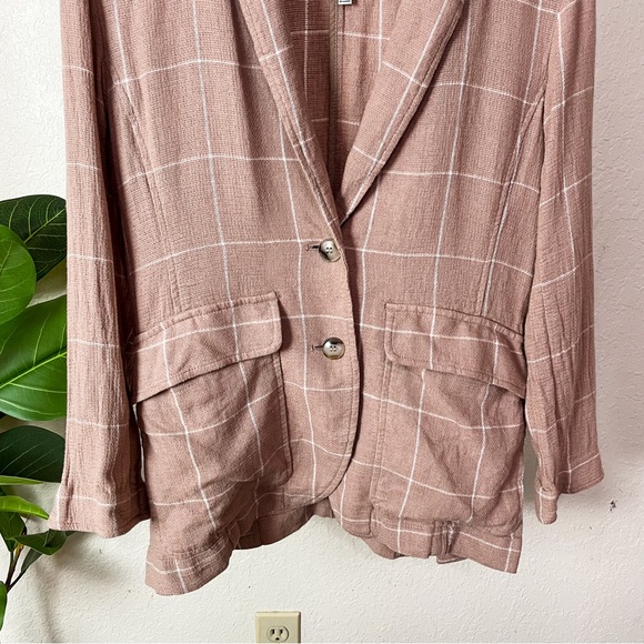 Madewell Breezewoven Larsen Blazer in Windowpane Size XS in Sandstone - Picture 5 of 12